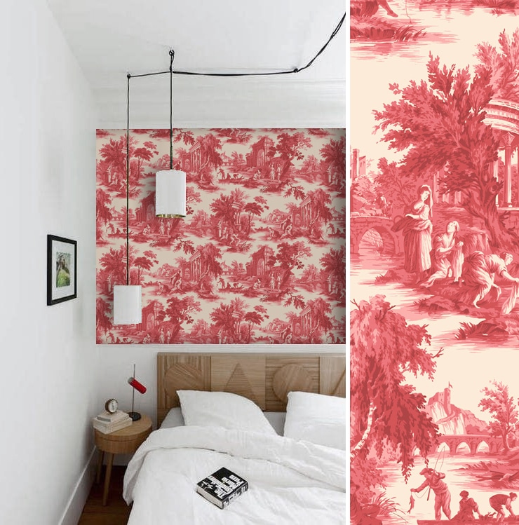 Chambre inspirée de la toile de Jouy 