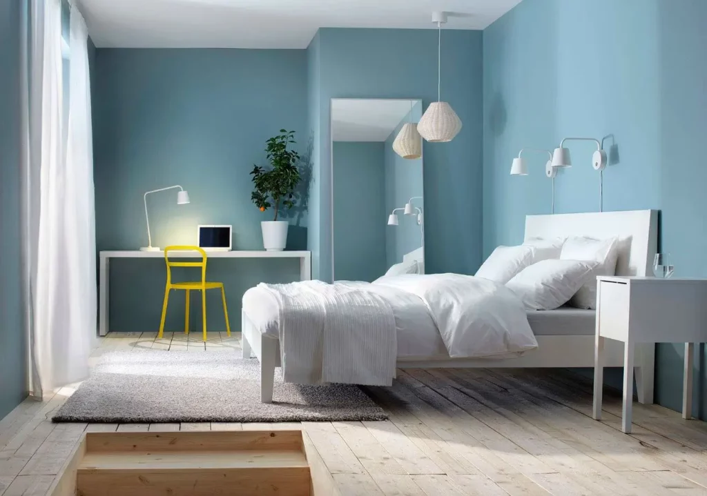Chambre bleu pastel