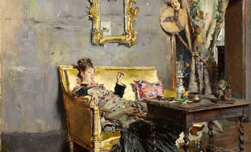 Peinture de Berthe Fumant par Giovanni Boldini