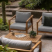 Salon de jardin avec parties en bois de teck