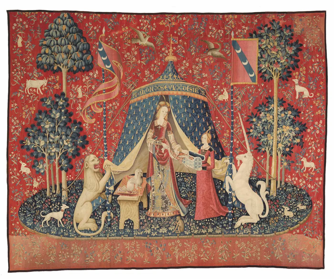 Tenture Dame à la Licorne, visible au musée Cluny à Parisq
