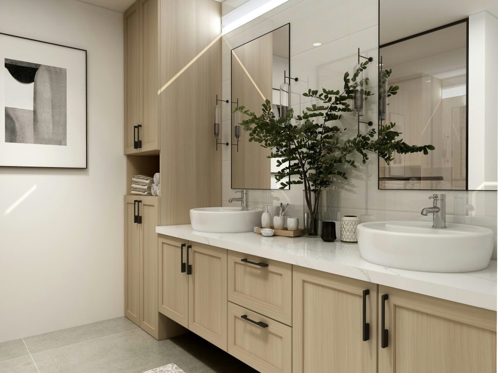 Salle de bain beige tendance