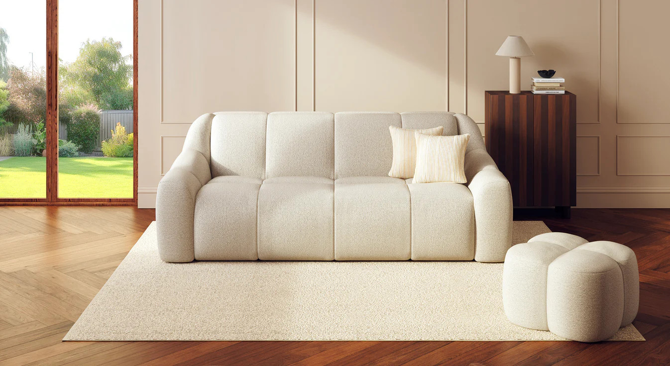 Canapé convertible arrondi matelas