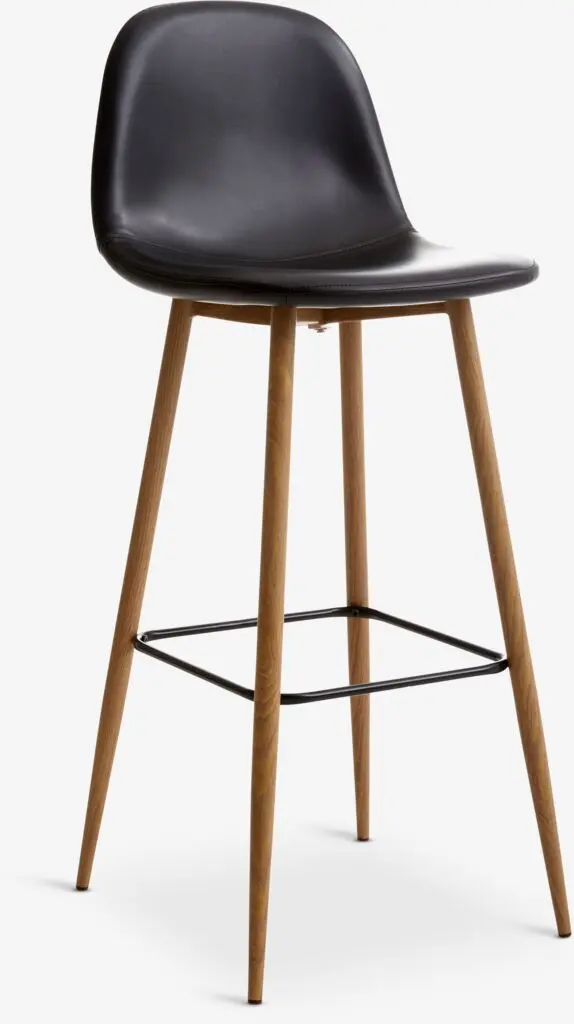 Chaise de bar JONSTRUP noir/coloris chêne naturel