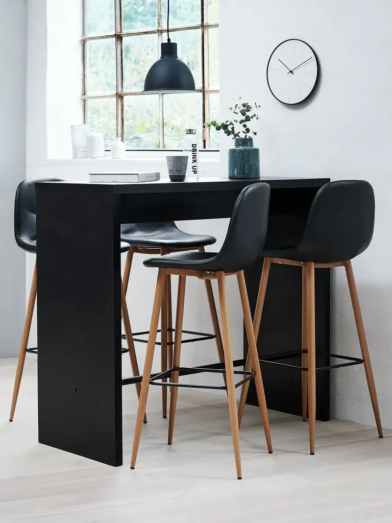 Chaise de bar JONSTRUP noir dans une salle à manger