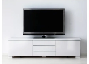 Banc TV, brillant blanc,