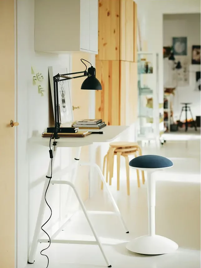 GLADHÖJDENBureau assis/debout, blanc, 100x60 cm