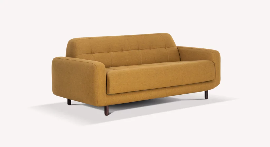 Canapé convertible CLARK en tissu jaune vintage