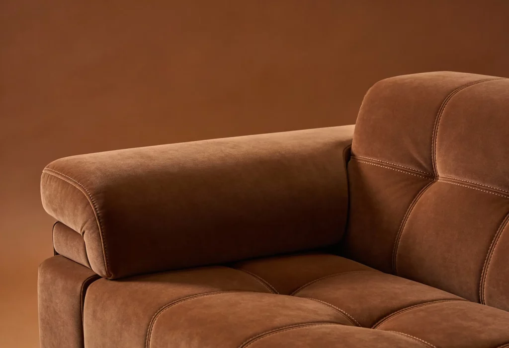 Canapé converible marron en alcantara