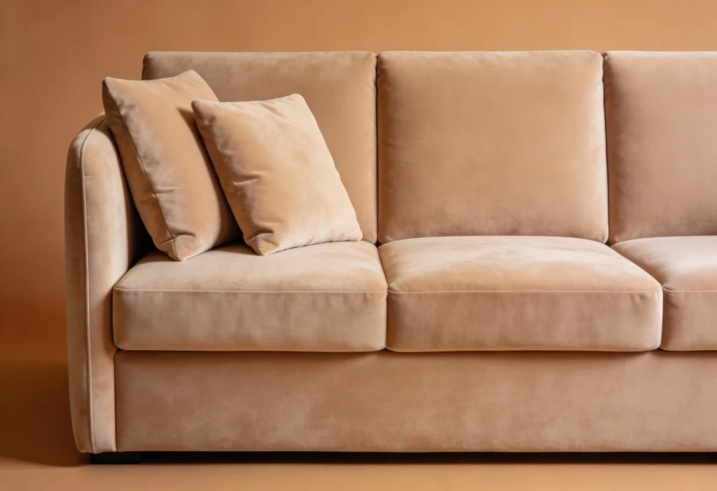 canapé beige marron alcantara