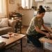 Une personne qui range son intérieur